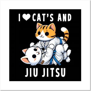 I Love Cats And Jiu Jitsu Posters and Art